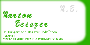 marton beiszer business card